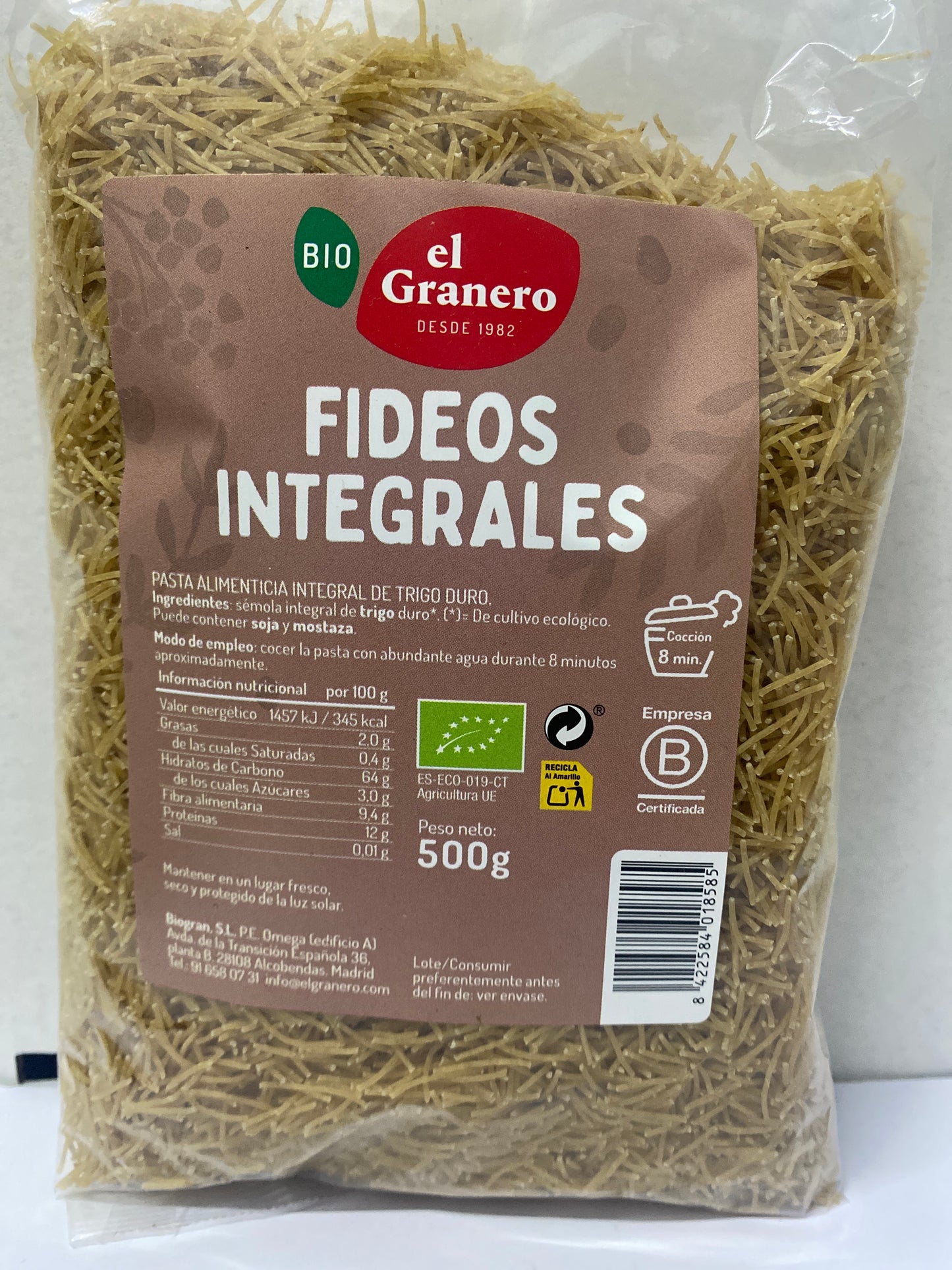 Fideos integrales