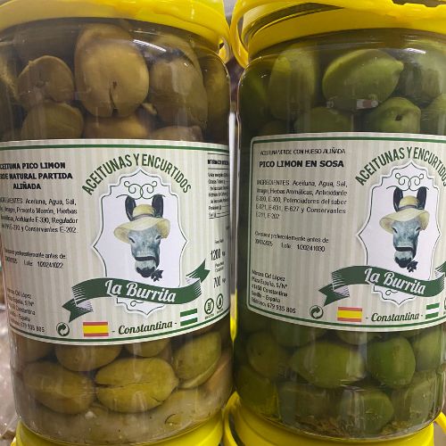 Aceitunas machacadas y en caústica 1,2kg